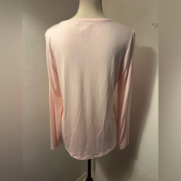 White House Black Market Pink Long Sleeve Relaxed Blouse - Picture 3 of 6